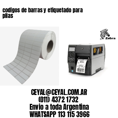 codigos de barras y etiquetado para  pilas