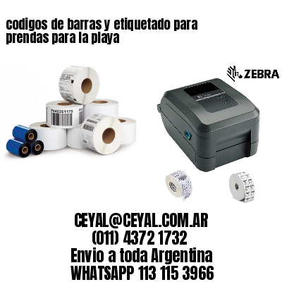 codigos de barras y etiquetado para  prendas para la playa