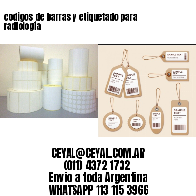 codigos de barras y etiquetado para  radiología