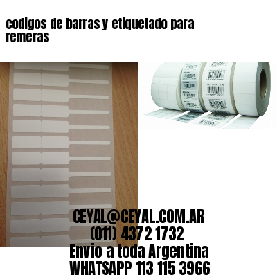 codigos de barras y etiquetado para  remeras