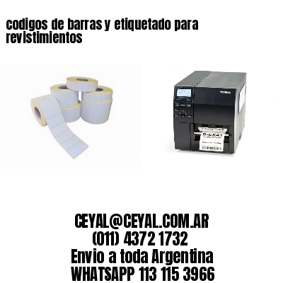 codigos de barras y etiquetado para  revistimientos