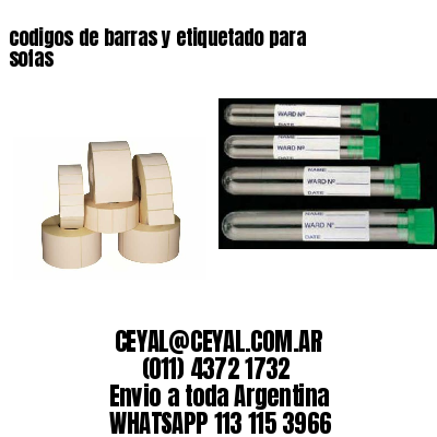 codigos de barras y etiquetado para  sofas