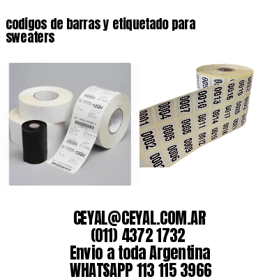 codigos de barras y etiquetado para  sweaters