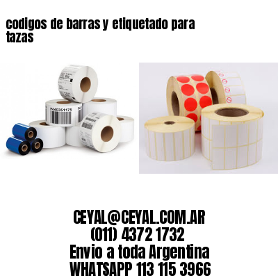 codigos de barras y etiquetado para  tazas