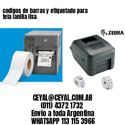 codigos de barras y etiquetado para  tela lanilla lisa