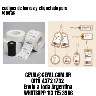 codigos de barras y etiquetado para  teteras