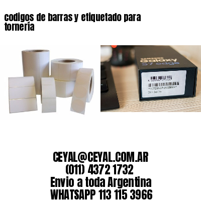 codigos de barras y etiquetado para  tornería