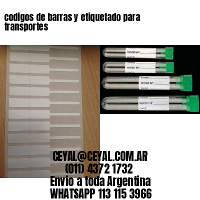 codigos de barras y etiquetado para  transportes