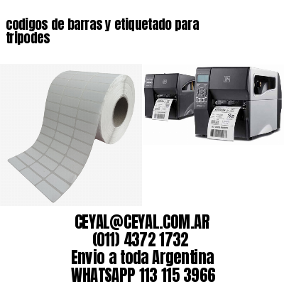 codigos de barras y etiquetado para  tripodes