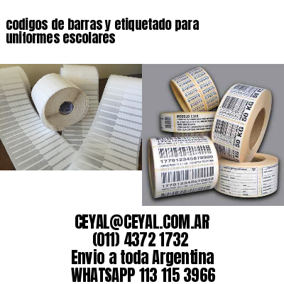 codigos de barras y etiquetado para  uniformes escolares