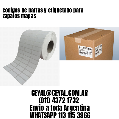 codigos de barras y etiquetado para  zapatos mapas