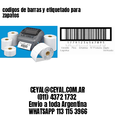 codigos de barras y etiquetado para  zapatos