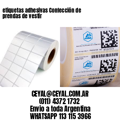 etiquetas adhesivas Confección de prendas de vestir