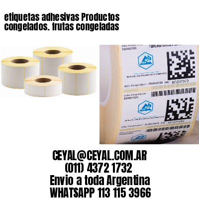 etiquetas adhesivas Productos congelados. frutas congeladas
