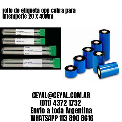 rollo de etiqueta opp cebra para intemperie 20 x 40Mm