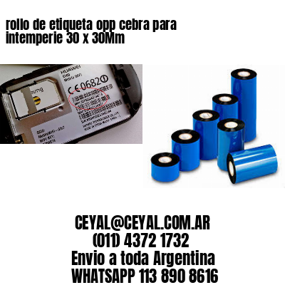 rollo de etiqueta opp cebra para intemperie 30 x 30Mm