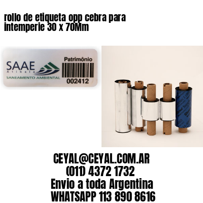 rollo de etiqueta opp cebra para intemperie 30 x 70Mm