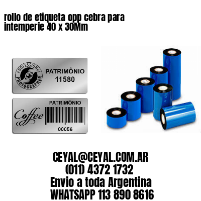 rollo de etiqueta opp cebra para intemperie 40 x 30Mm