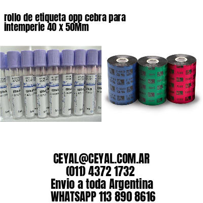 rollo de etiqueta opp cebra para intemperie 40 x 50Mm