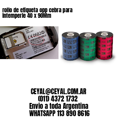 rollo de etiqueta opp cebra para intemperie 40 x 90Mm