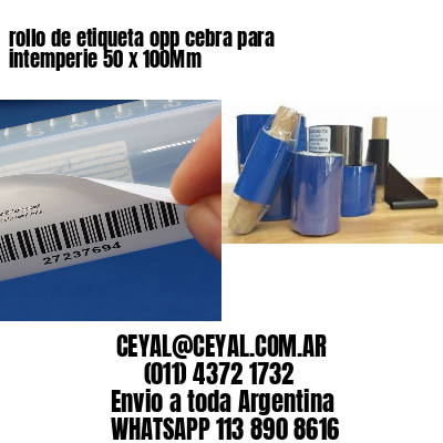 rollo de etiqueta opp cebra para intemperie 50 x 100Mm