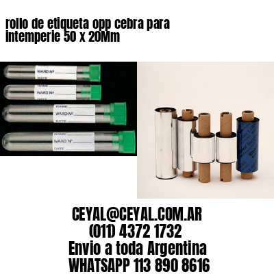 rollo de etiqueta opp cebra para intemperie 50 x 20Mm