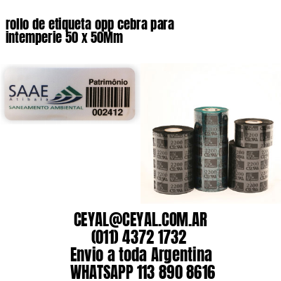 rollo de etiqueta opp cebra para intemperie 50 x 50Mm