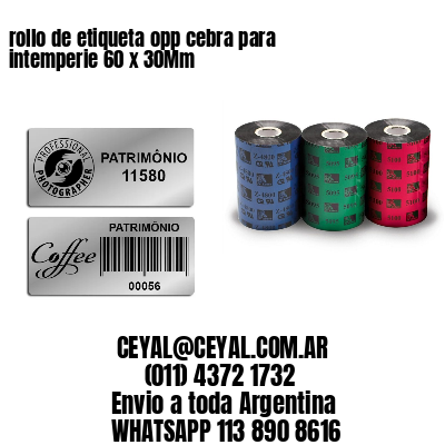 rollo de etiqueta opp cebra para intemperie 60 x 30Mm