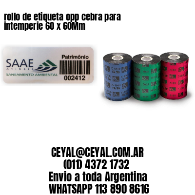 rollo de etiqueta opp cebra para intemperie 60 x 60Mm