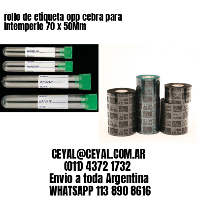 rollo de etiqueta opp cebra para intemperie 70 x 50Mm