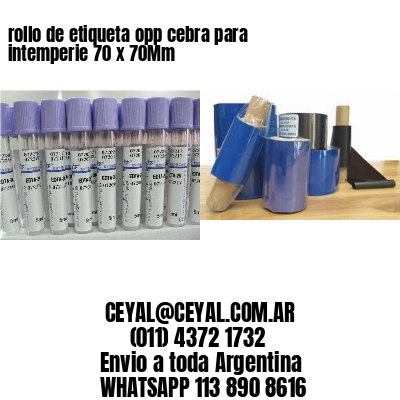 rollo de etiqueta opp cebra para intemperie 70 x 70Mm