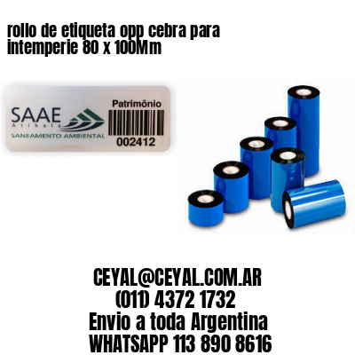 rollo de etiqueta opp cebra para intemperie 80 x 100Mm