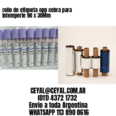 rollo de etiqueta opp cebra para intemperie 90 x 30Mm