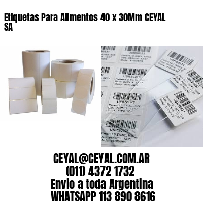 Etiquetas Para Alimentos 40 x 30Mm CEYAL SA