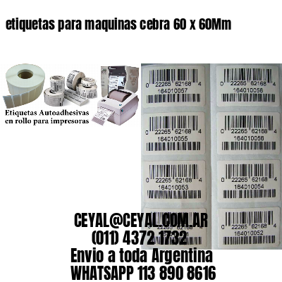 etiquetas para maquinas cebra 60 x 60Mm
