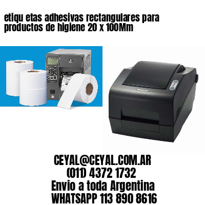 etiqu etas adhesivas rectangulares para productos de higiene 20 x 100Mm