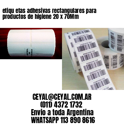etiqu etas adhesivas rectangulares para productos de higiene 20 x 70Mm