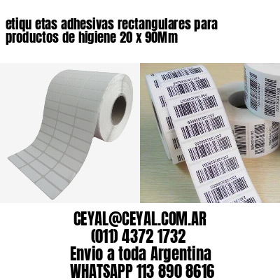 etiqu etas adhesivas rectangulares para productos de higiene 20 x 90Mm