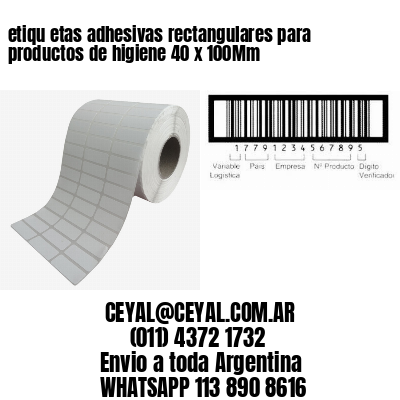 etiqu etas adhesivas rectangulares para productos de higiene 40 x 100Mm