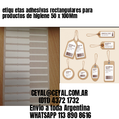 etiqu etas adhesivas rectangulares para productos de higiene 50 x 100Mm