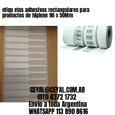 etiqu etas adhesivas rectangulares para productos de higiene 90 x 50Mm