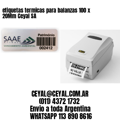 etiquetas termicas para balanzas 100 x 20Mm Ceyal SA