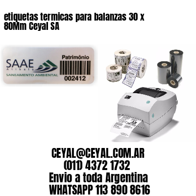 etiquetas termicas para balanzas 30 x 80Mm Ceyal SA