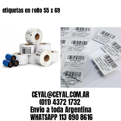 etiquetas en rollo 55 x 69