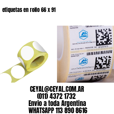 etiquetas en rollo 66 x 91