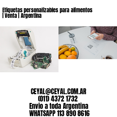 Etiquetas personalizables para alimentos | Venta | Argentina