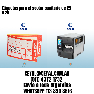 Etiquetas para el sector sanitario de 29 X 20