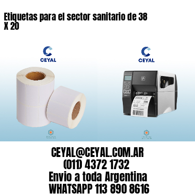 Etiquetas para el sector sanitario de 38 X 20