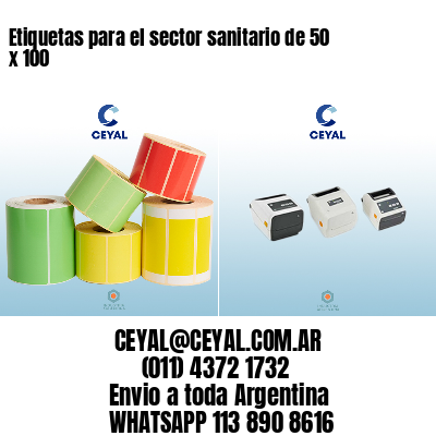Etiquetas para el sector sanitario de 50 x 100