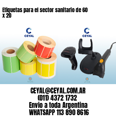 Etiquetas para el sector sanitario de 60 x 20